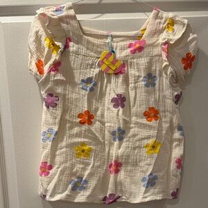 Hayden Girls Cream Floral Kids Blouse- XL, NWT